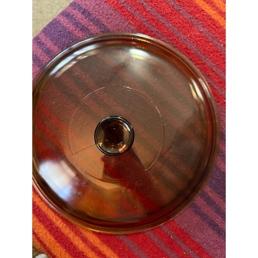 Vintage Amber Glass Cookware Lid Knob Handle Pot Pan Replacement Dishwasher Safe